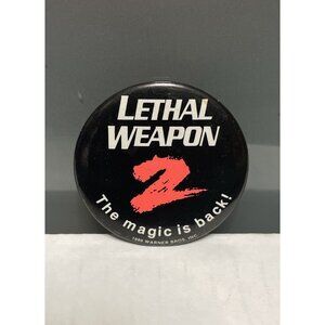 LETHAL WEAPON 2 Vintage 1989 Movie Promo Button Pin Mel Gibson Film Collectible